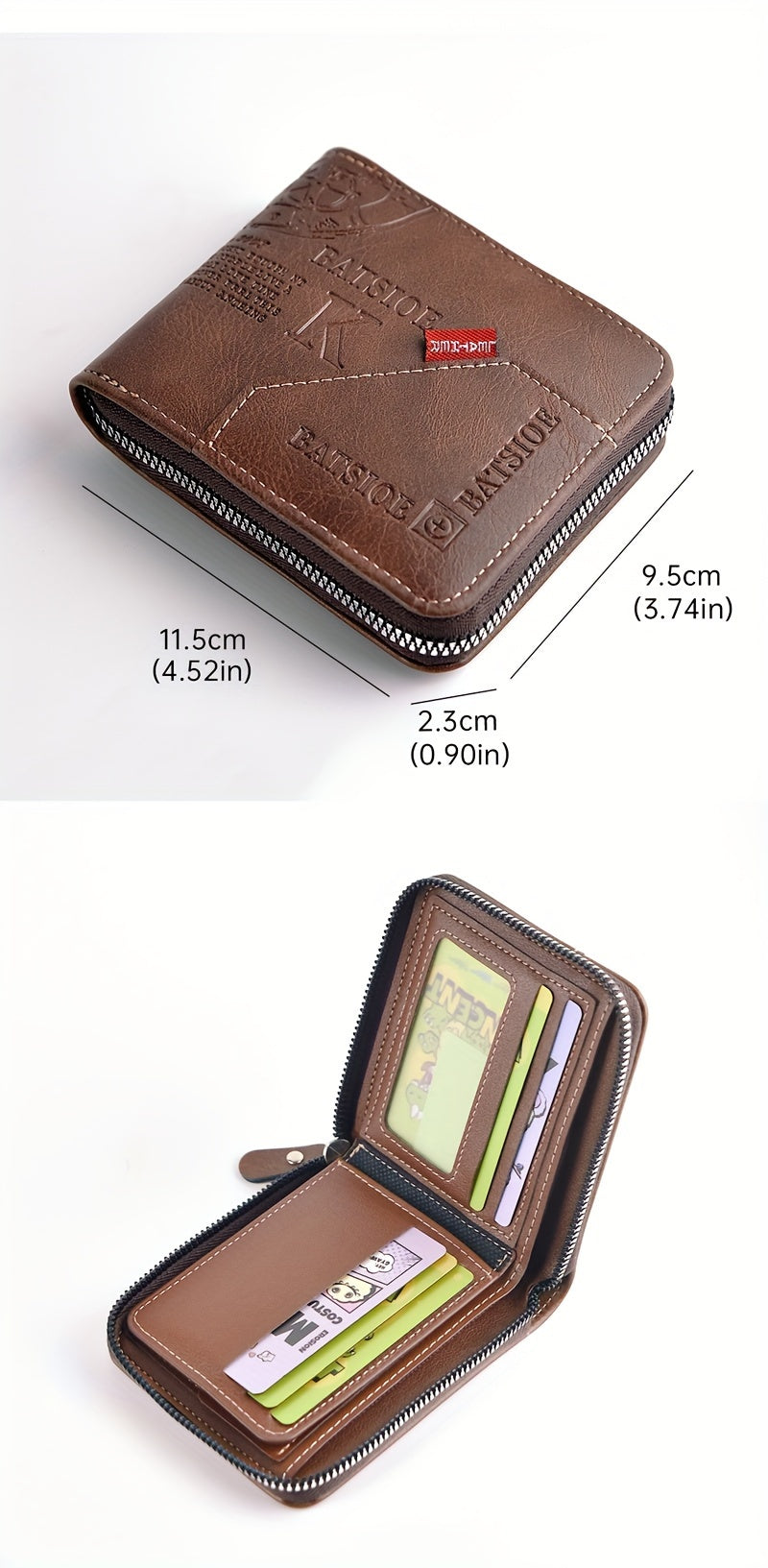 1pc Men's Business Wallet, Retro Letter Embossed Credit Card Holder, Gift For Men
