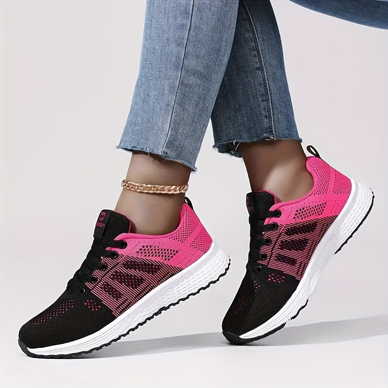 Hot Selling Fly Mesh Breathable Casual սպորտային կոշիկներ կանանց համար, թեթև և հակասայթաքող վազքի կոշիկներ