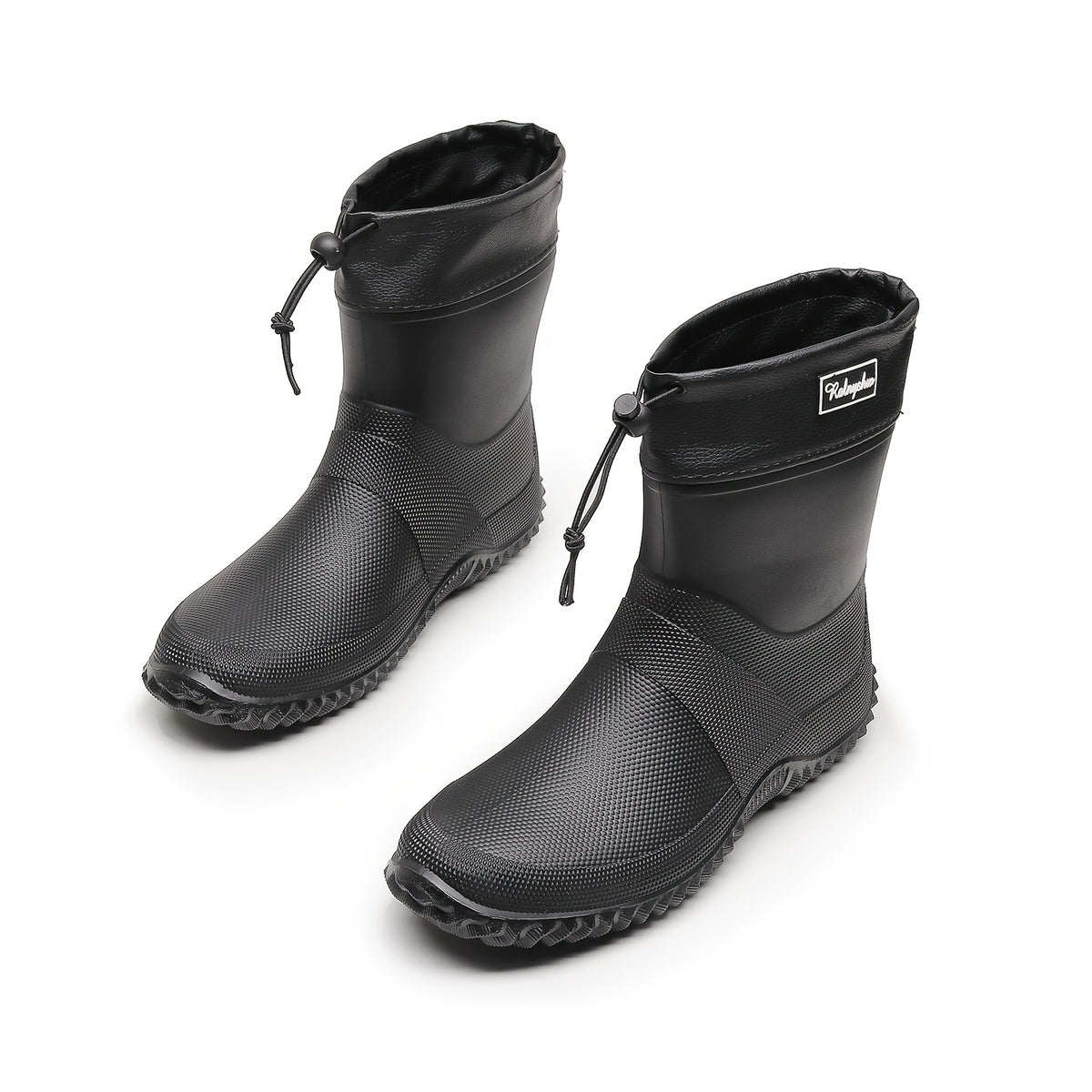 Men's Lightweight Non-Slip PVC Rain Ankle Boots for Outdoor Work
