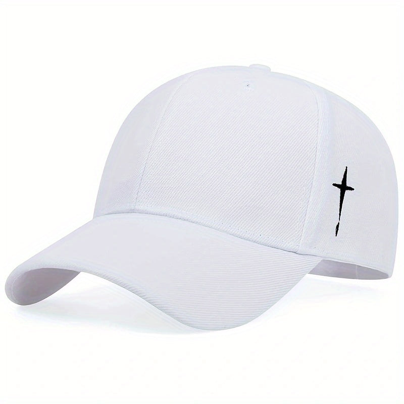 1pc Men's Cross Baseball Cap Adjustable Casual Style Hat For Spring/Fall/Summer, Ideal Choice For Gifts