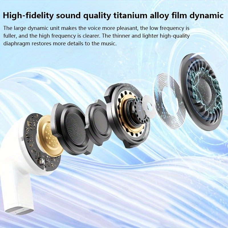 Նոր SENYANG 2025 True Wireless 13.46 սմ ականջակալներ՝ HiFi Bass 9D Stereo զանգերի համար, TWS, USB-C, Android և սպորտային ականջակալներ, քնի համար նախատեսված ականջակալներ, ականջակալներ։