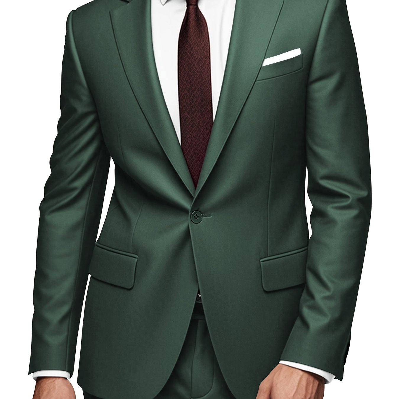 Men'S Classic Two-Piece Suit Set with a Single-Button Jacket And Pants, Suitable for Light Business, Weddings, Casual, And Formal Occasions.