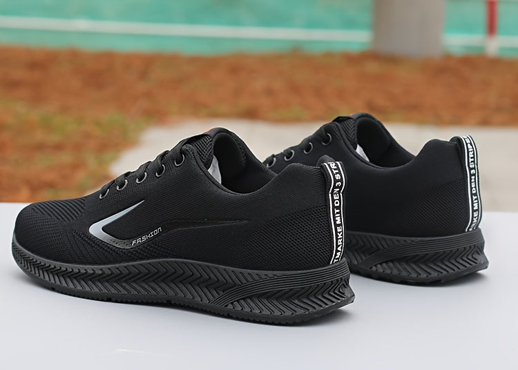 Men's Breathable Mesh Running Shoes - Lightweight, Non-Slip Casual Sneakers with "BEST PARENTS NO.2.54cm Design, Low-Top Lace-Up Sneakers for All Seasons