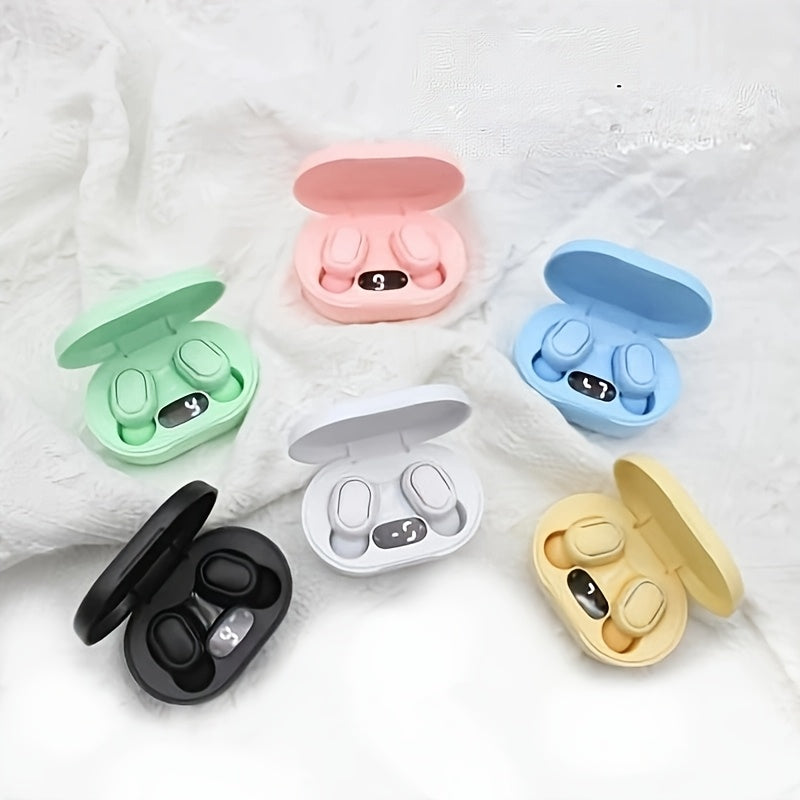 Button-controlled wireless in-ear headphones with LED power display, long battery life and low latency, suitable for daily use, commuting, sports, etc., compatible with multiple devices, first choice for personal use or gift