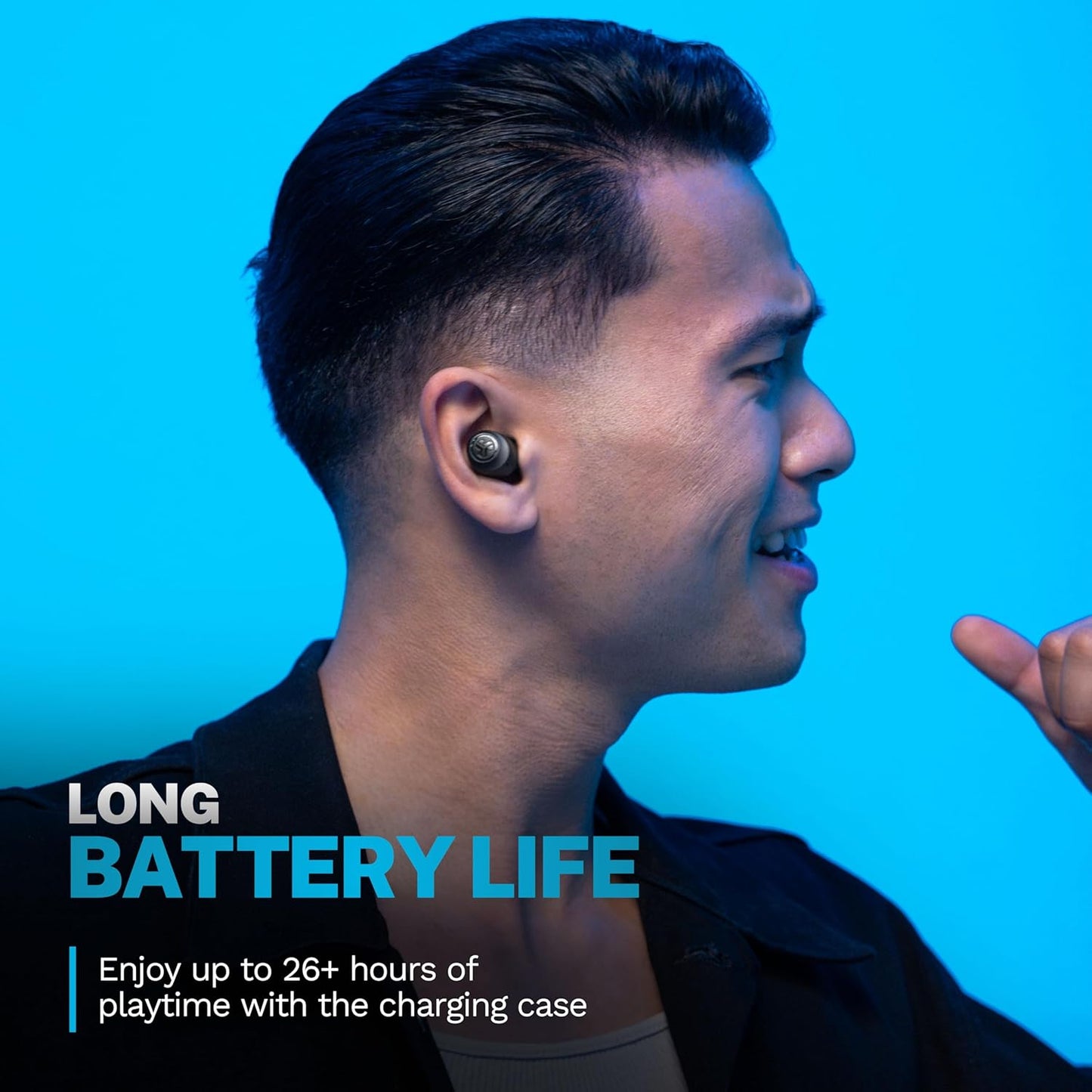 Jlab Go Air Pop True Wireless Bluetooth Earbuds & Charging Case - Black, Dual Connect, IPX4 Sweat Resistance, Bluetooth 5 Connection, 3 EQ Sound Settings Signature, Balanced, Bass Boost