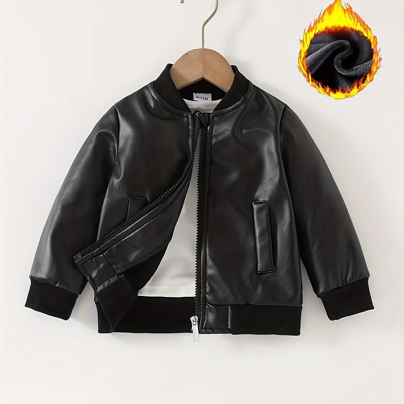 Fashionable And Cool Jackets for Children Under 3 Years Old, Suitable for Autumn And Winter, Windproof And Waterproof, Featuring a Long-Sleeve Zip Closure, Regular Fit, Made of Solid Color in Polyester Material.