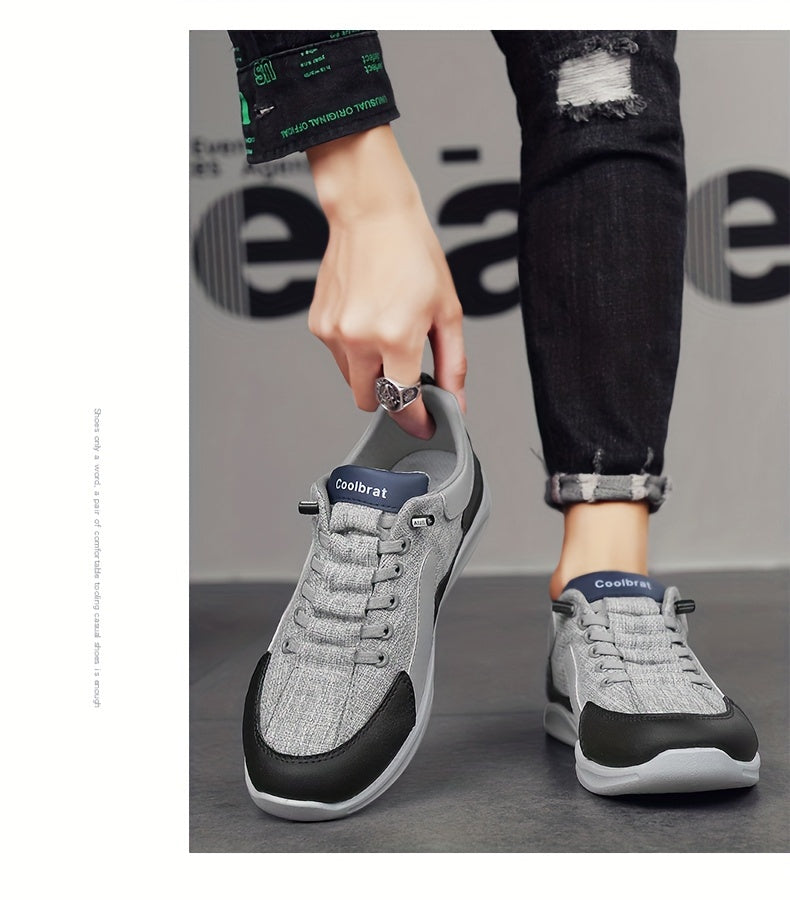 Men's Vintage Old School Style Sneakers, Comfy Non Slip Durable Canvas Breathable Shoes, Men's Footwear