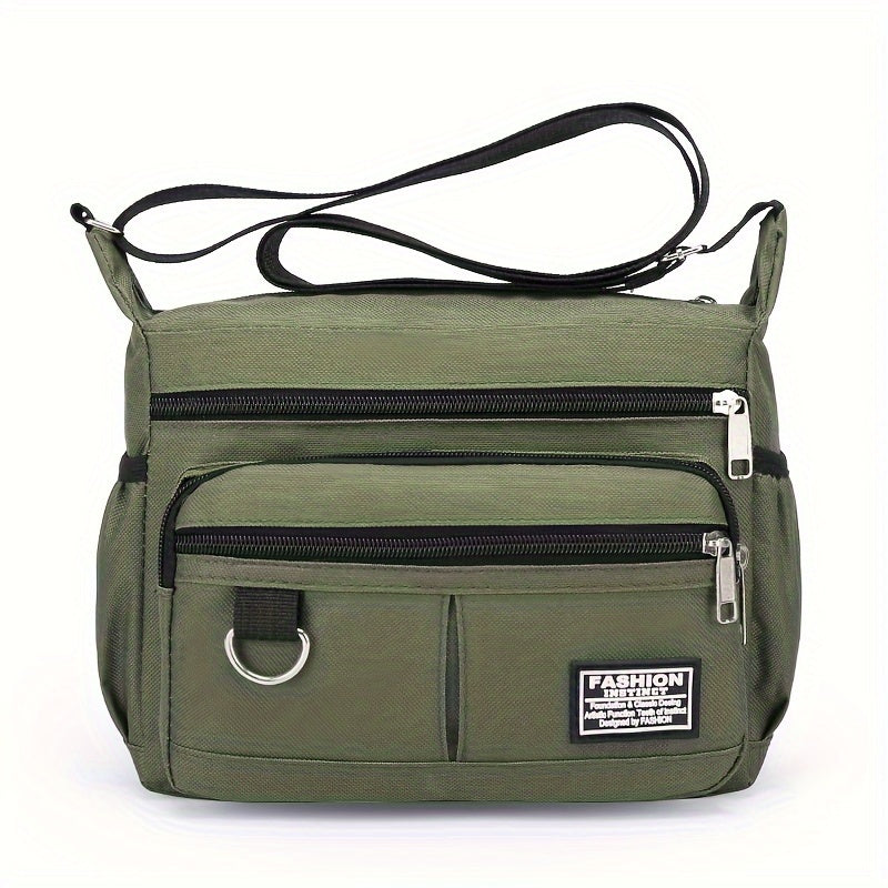 Multi-Pocket Crossbody Shoulder Bag, Casual Travel Office Messenger Bag, Durable, Multiple Compartments