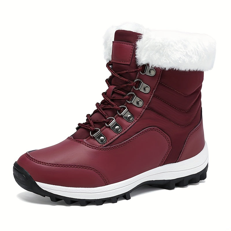 Կանացի ձմեռային ձմեռային կոշիկներ՝ օձիքով և ամուր ակոսով։ Տաք, կլոր քթով, մինչև կոճը բարձր, սև/սպիտակ կոշիկներ, ռետինե ներբանով, նախատեսված սառույցի և ձյան համար։ Սառը եղանակի կոշիկներ (առանց սրունքի ժապավենի)։ Չինական Նոր տարվա համար նախատեսված կոշիկներ։