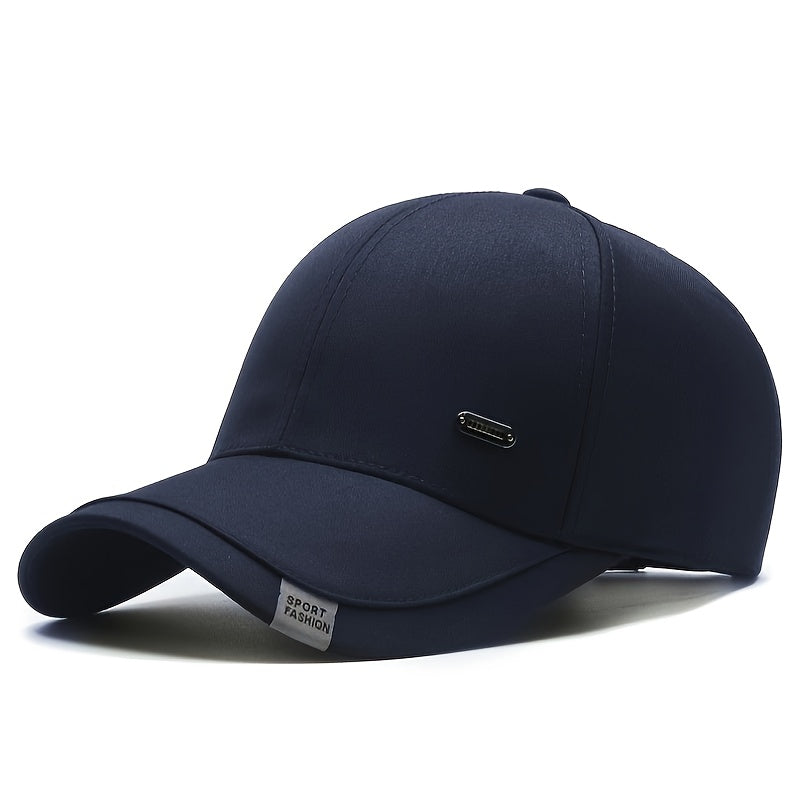 Fashion Classic Outdoor Sports Baseball Cap, Windproof Sun Protection Hat for Hiking, Fishing, Business Casual Travel - All-Season Polyester with Buckle Closure, Hand Wash Only