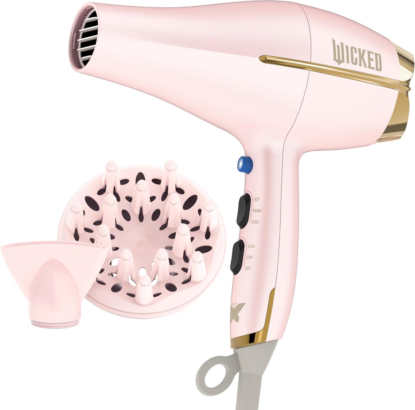 INFINITIPRO by CONAIR Hair Dryer with Diffuser | AC Motor Pro Hair Dryer with Ceramic Technology | Includes Diffuser and Concentrator | Black | Packaging May Vary