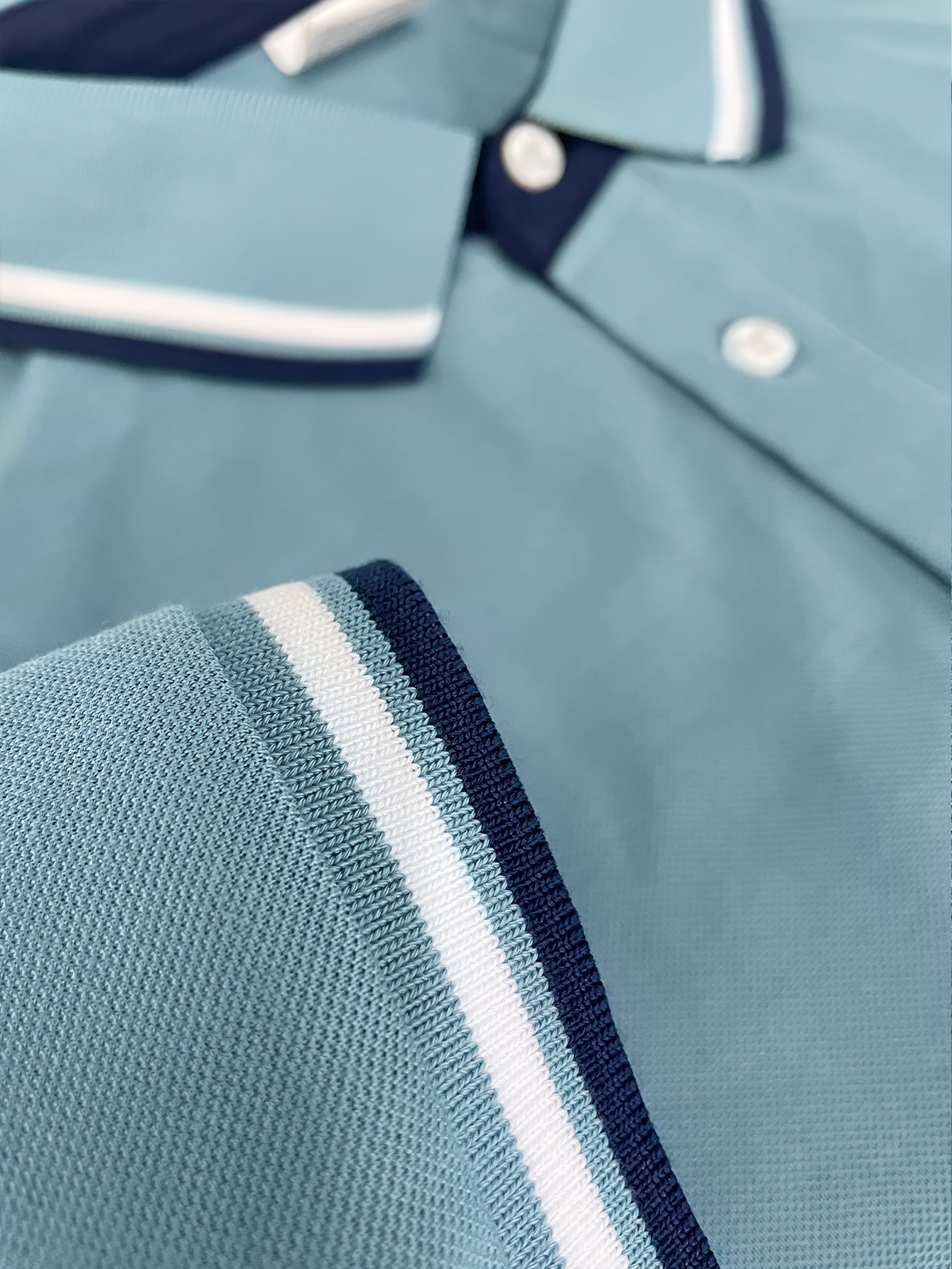 2pcs Men's Short-Sleeve Shirts with Contrast Collars - Lightweight Polyester, Pastel Blue & Pink, Turn- Collar, Button Closure, Regular Fit, Casual & Business-Casual Wear, Ideal for Summer or Gifting, Short Sleeve Tops