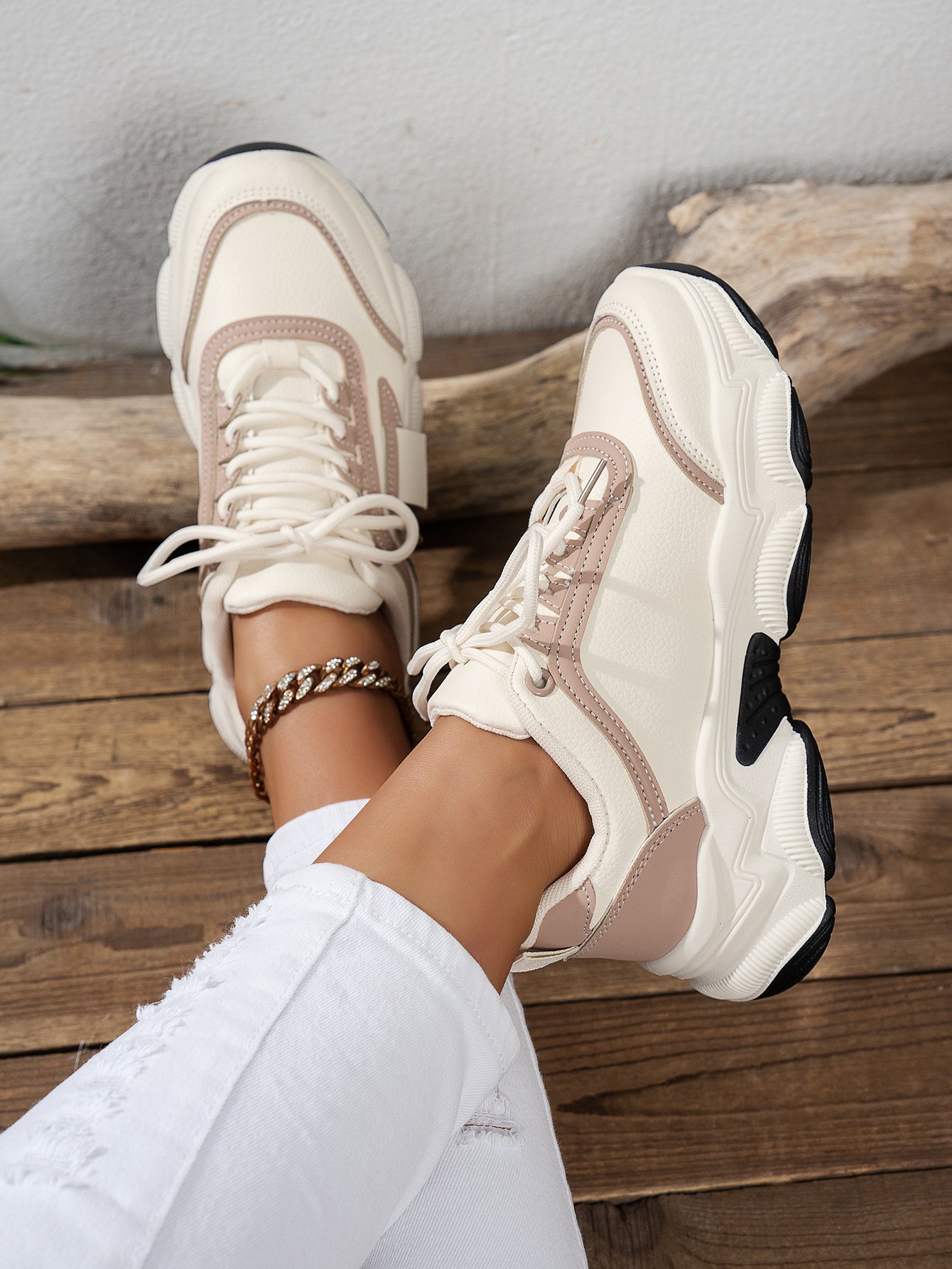 2025 New Arrival Women'S Low Top Round Toe Lace Up Synthetic Casual Sports Shoes, Waterproof Mesh Upper, Rubber Sole, Fabric Insole and Inner Material, with Hand Wash or Professional Dry Clean Operation Instruction, for Sprin