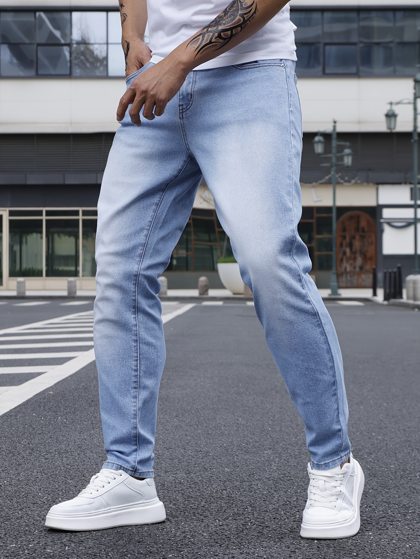 Men's Straight Leg Denim Pants, Men's Classic Design Jeans, Versatile For Four Seasons Wear