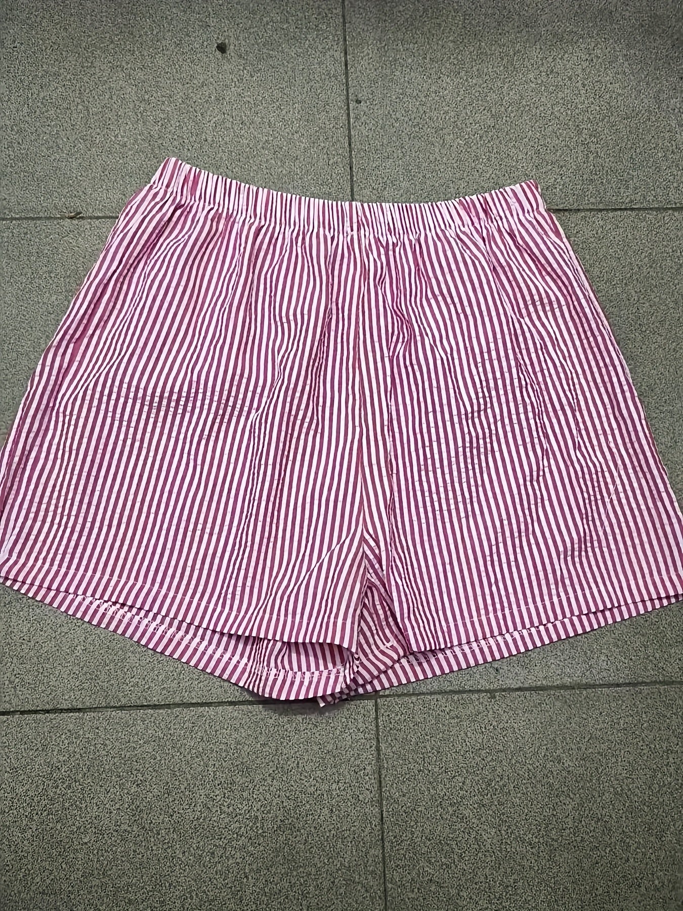 2024 Summer Casual Loose Striped Shorts