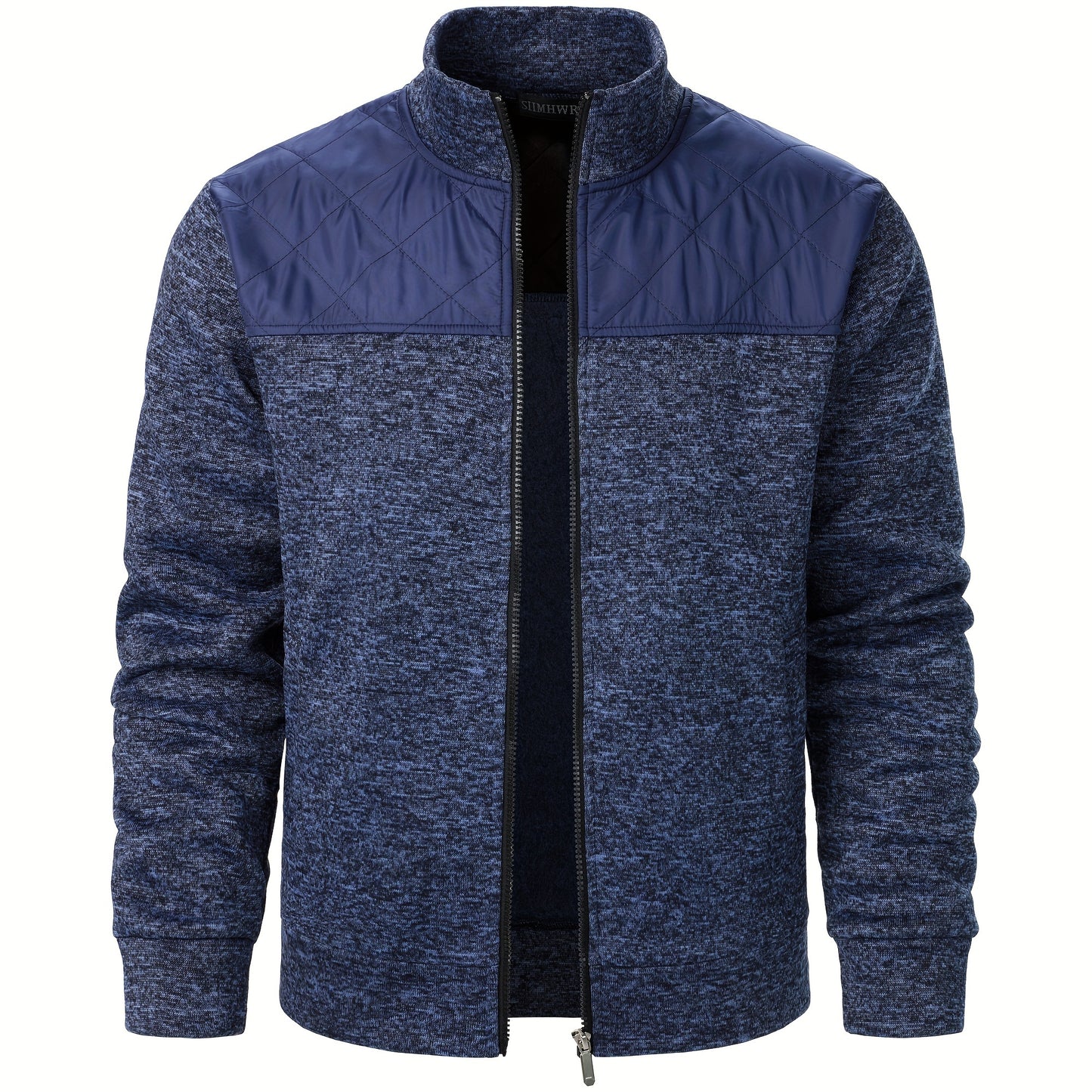 Men's Blocking Quilted Jacket For Spring And Autumn, Casual Stylish Outdoor Stand Collar Coat As Gift