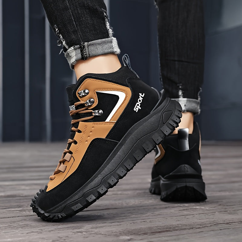 Men's Outdoor Hiking Boots - Breathable PU Upper, Thick Sole, Excellent Traction, Ideal for Mountain Climbing and Trekking | Military Boots | Camping Gear
