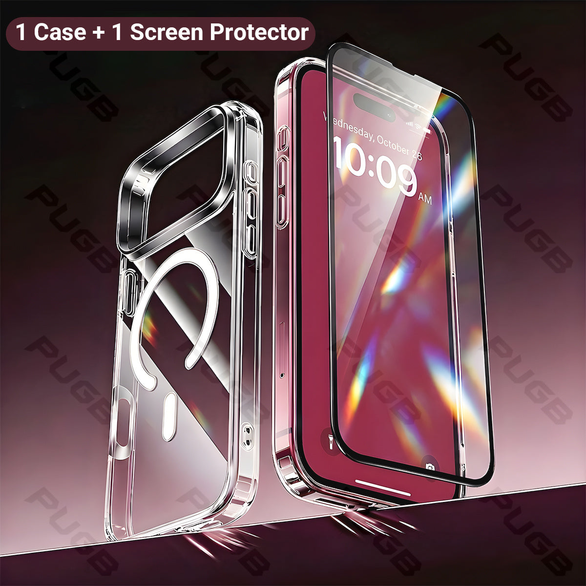 Transparent Magnetic Wireless Charging Phone Case for iPhone 13-18 Pro