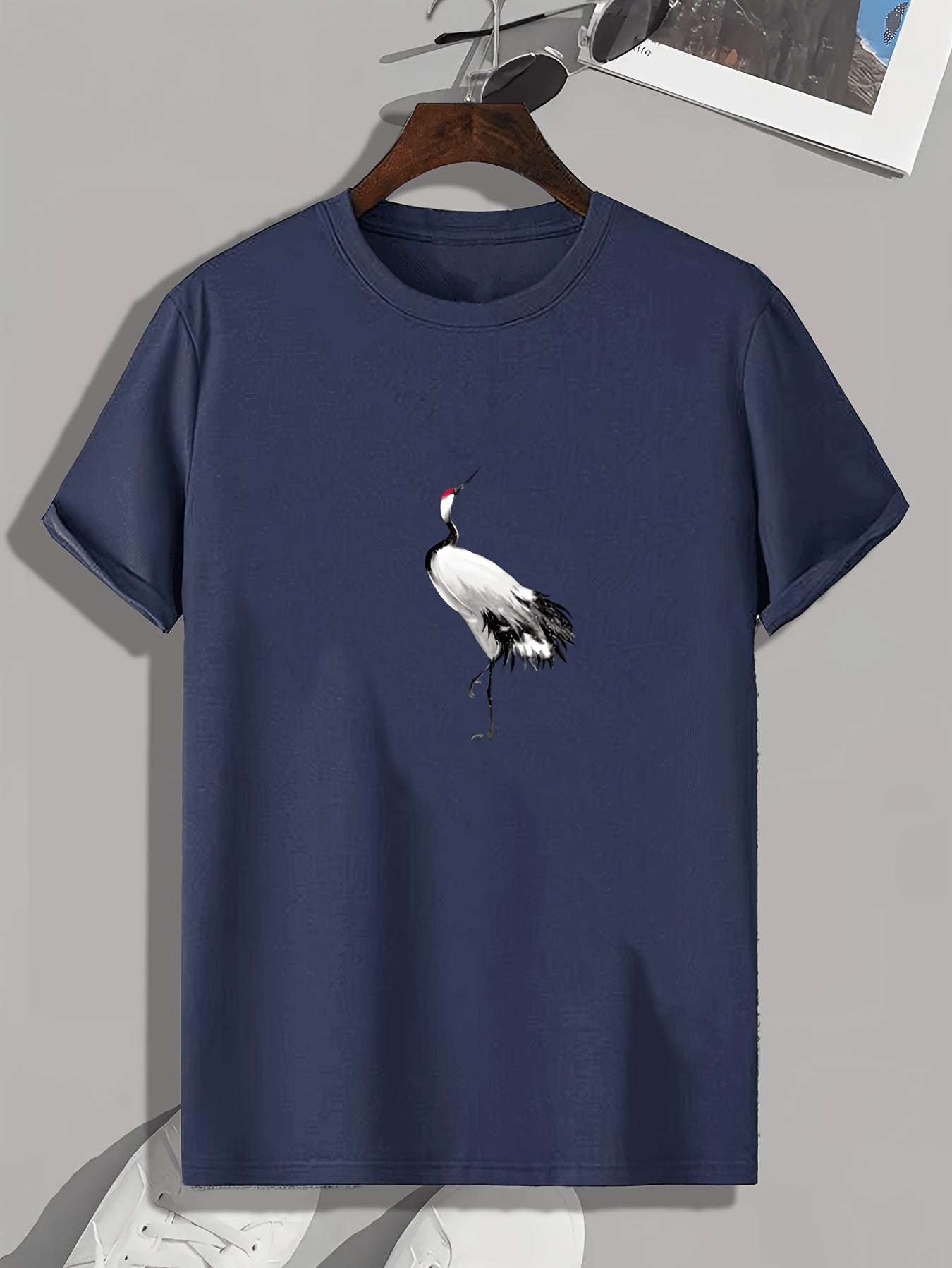 New Summer Round Collared Short Cuff T Dress for Men's Wear with Free Print