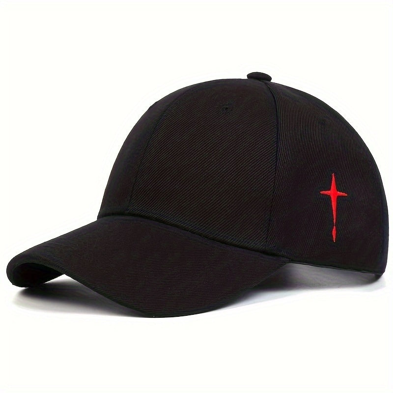 1pc Men's Cross Baseball Cap Adjustable Casual Style Hat For Spring/Fall/Summer, Ideal Choice For Gifts
