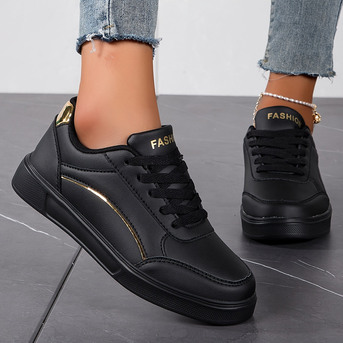 Women's Trendy Skate Shoes, Casual Lace Up Outdoor Shoes, Comfortable Low Top Sport Shoes