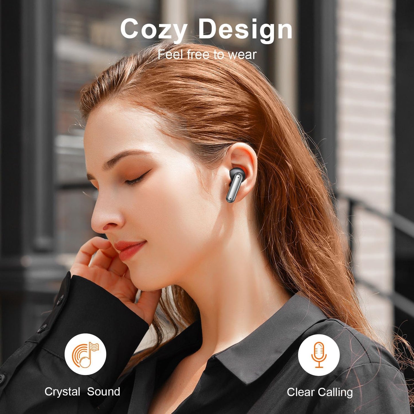ZIUTY Wireless Earbuds, Ear Buds Bluetooth V5.3 Headphones 50H Playtime with LED Digital Display Charge Case, IPX5 Waterproof Earphones with Mic for Iphone Android Phone Computer Laptop - Star Gray