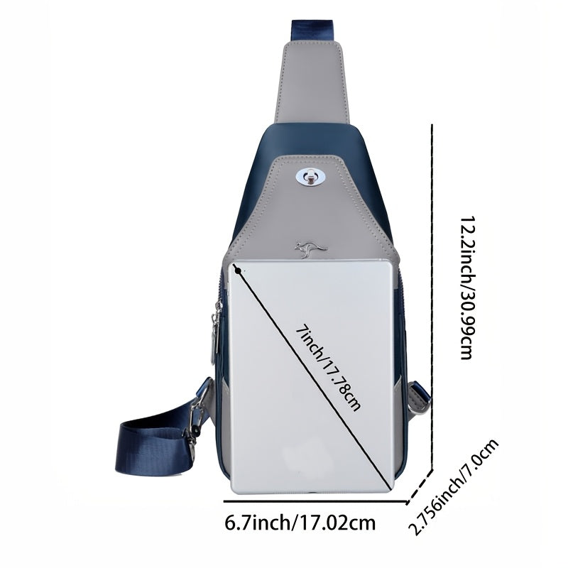 SelectMen'S Large Capacity Motorcycle Bag - Trendy Crossbody Shoulder Bag with Multiple Pockets, Casual Oxford Style, Hand Washable, Ideal for Daily Commute, Everyday Commute Bag Casual Style Bag Zippered Closure