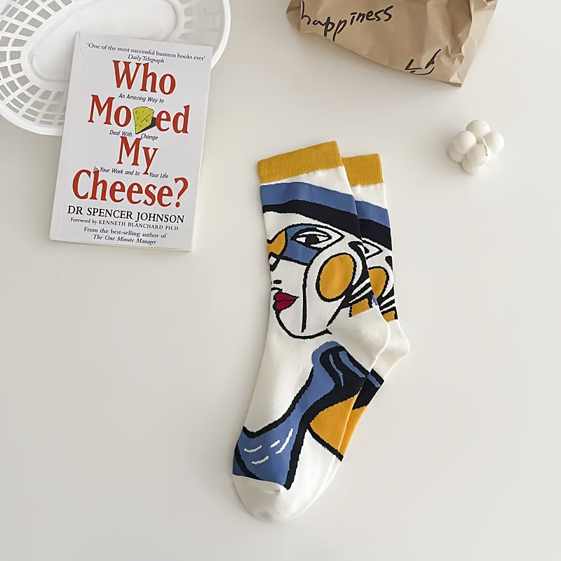 Women'S Mid-Calf Socks, Breathable And Sweat-Absorbing Socks for Spring And Summer, Available in 1/5/10 Pairs for Autumn.