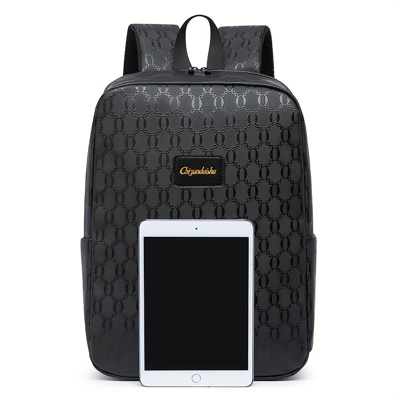 Extra Large Capacity Backpack - Durable PVC Fabric, Stylish Black Design with Multiple Compartments and Padded Laptop Section - Perfect for College, Business, and Travel Versatile Computer Bag Business Backpack Multi-Fu