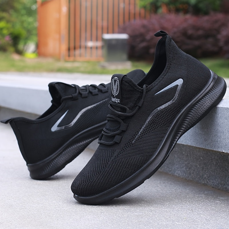 Men's Lightweight Slip-Resistant Casual Sneakers - Breathable Mesh & Fabric Upper, Durable PU Sole, Round Toe Low-Top Design for Hiking, Outdoor, Travel & Daily Wear - All-Season Comfort, Hiking Shoes, Outdoor Footwear, Sleek