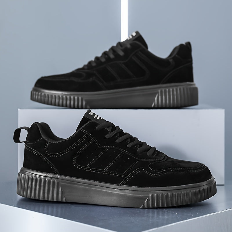 Men's Fashionable Lace-Up Sneakers - Casual & Sporty, Non-Slip, All-Season Wear with Comfortable EVA/Fabric Insole