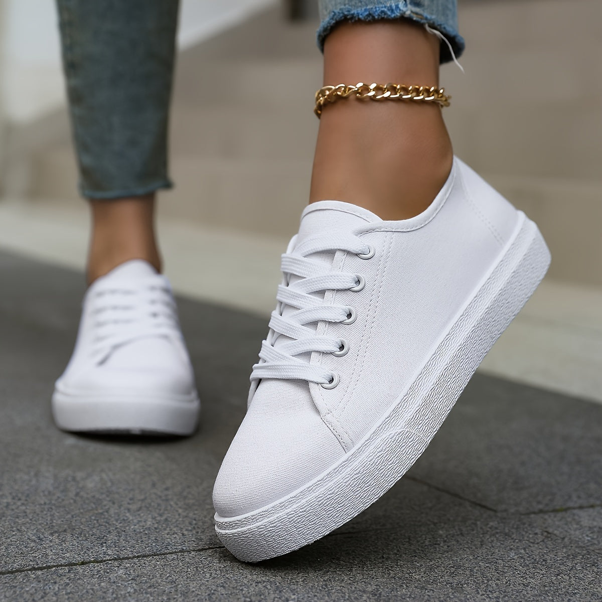 Four Seasons Casual Sneakers, Women'S Height Increase Breathable White Shoes, Casual Sports Board Shoes, Thick Sole Increase Height Sports White Shoes