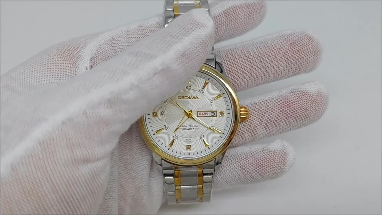 Stainless Steel Men's Quartz Watch with Luminous Hands, Dual Calendar, Date Display & High Quality IPX7 - Golden-Tone Dial, Accents for Business, Casual, Travel - Ideal Birthday Holiday Gift, Business Casual Watch | Sleek Met