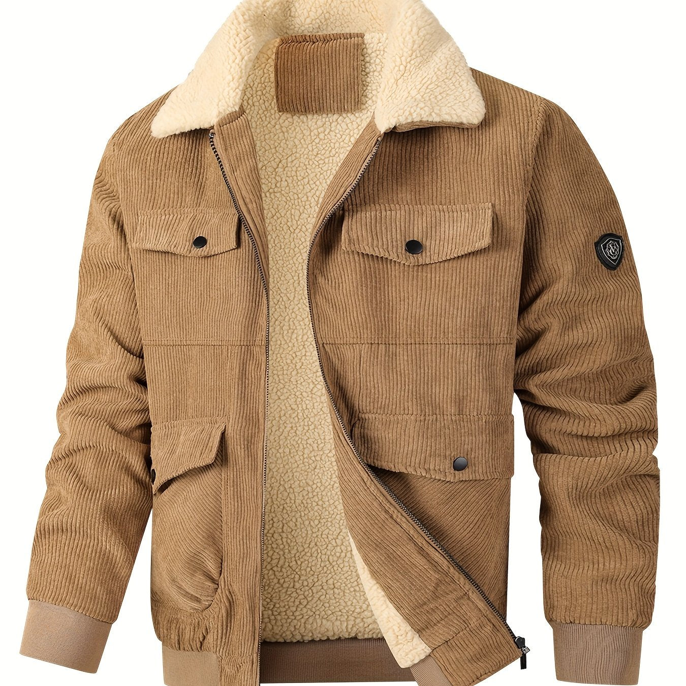 Տղամարդու ամուր ջերմային բաճկոն - քամուց պաշտպանող և բարձրորակ ձմեռային վերարկու՝ կայծակաճարմանդով, բազմագրպան դիզայնով, չձգվող գործվածքով - ցուրտ եղանակի վերնազգեստ ամենօրյա օգտագործման համար, հաստ, քամուց պաշտպանող բաճկոն, առօրյա վերնազգեստ, դիմացկուն