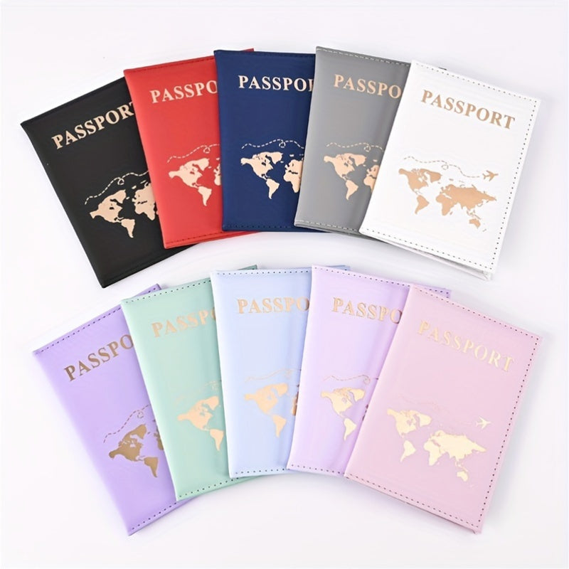1 PC Gilding Passport Cover Holder, Travel Wallet Passport Case