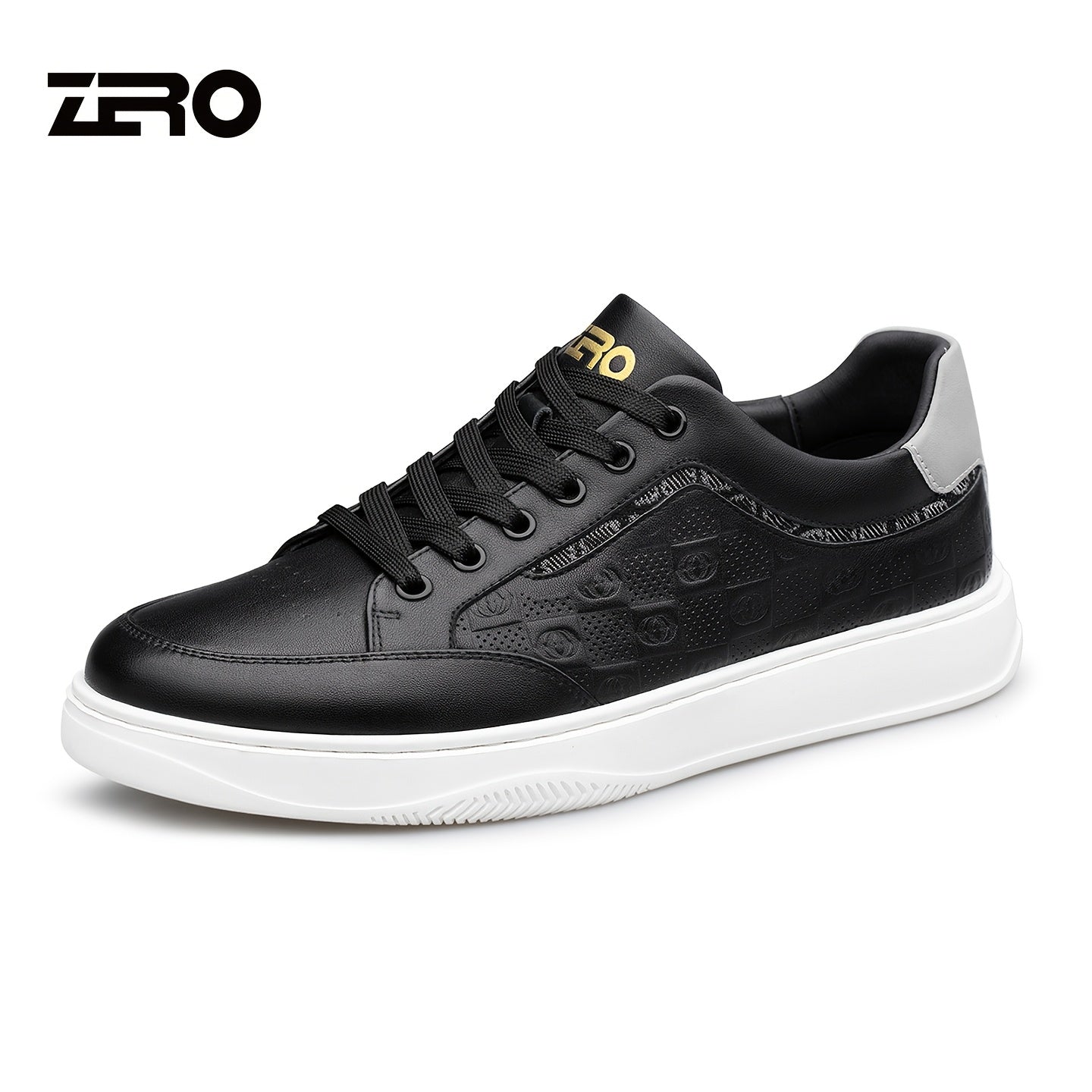 Men's White Cowhide Leather Sneakers Lightweight Casual Style