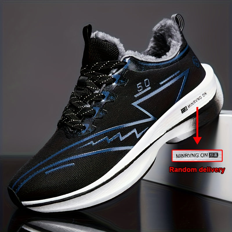 Men'S Winter Snow Sneakers - Warm Fleece Lined Thermal Insulation, Non-Slip TPU Sole with Carbon Fiber Support, Low-Top Lace-Up Winter Boots with Arch & Cushioned Insole, All-season Outdoor Hiking, Snow Walking, Daily Winter