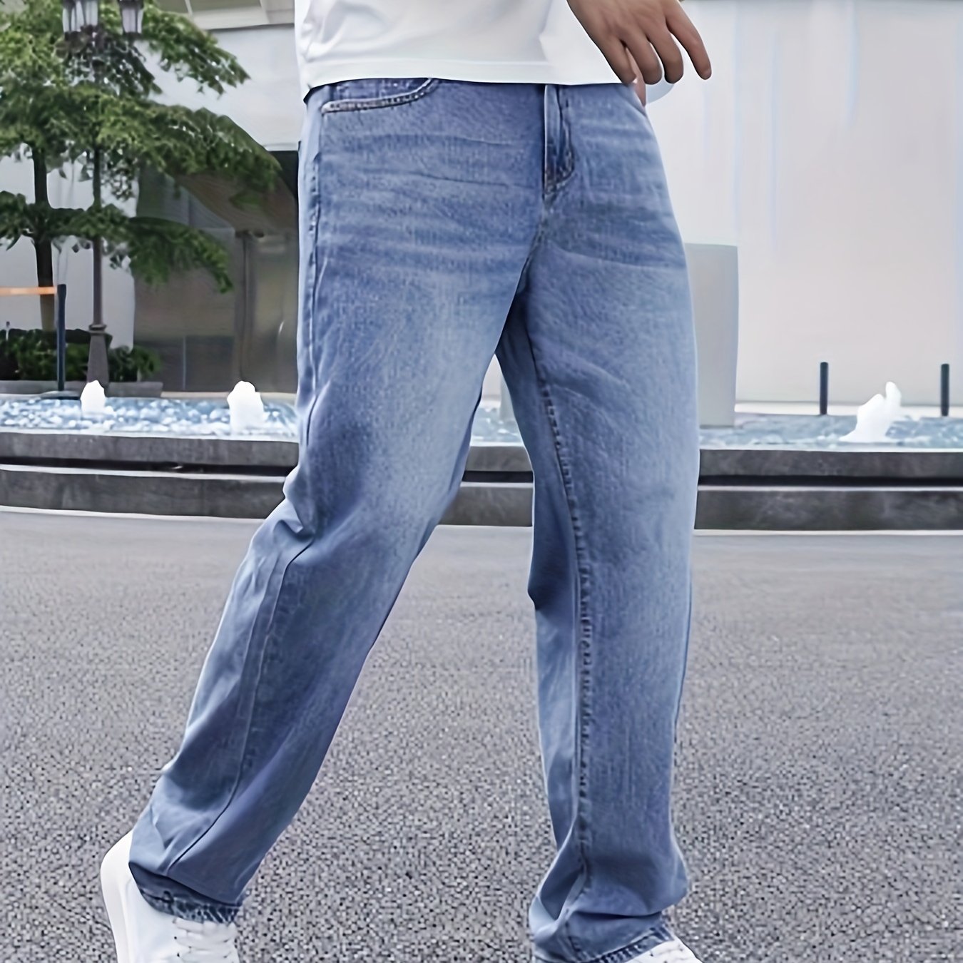 Men's Casual Regular Fit Jeans, Men's Versatile Lightweight Comfy Denim Pants For All Seasons