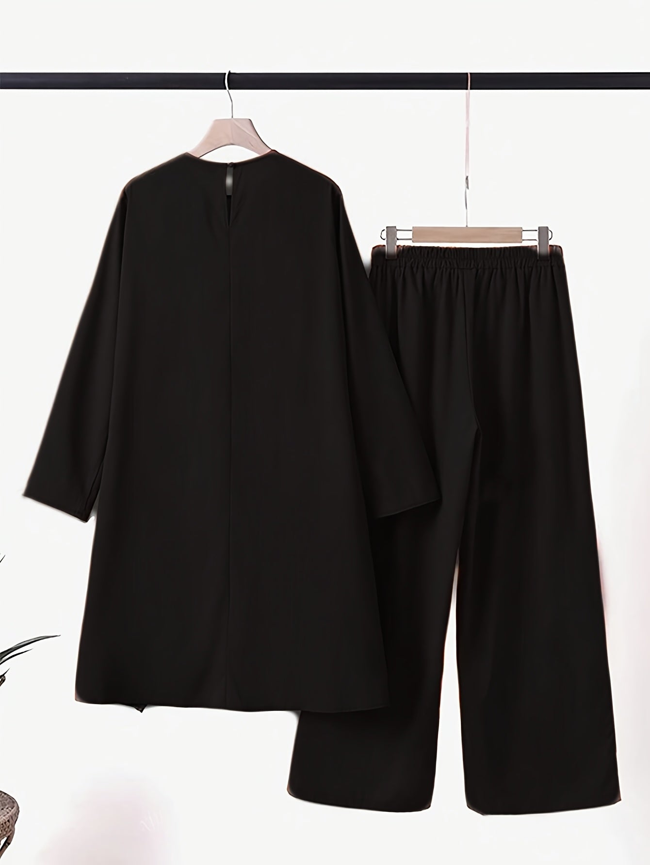 Irregular Long Sleeve New Top Women's Wide Leg Pants Fashion Set Loose Casual Two-Piece Suit