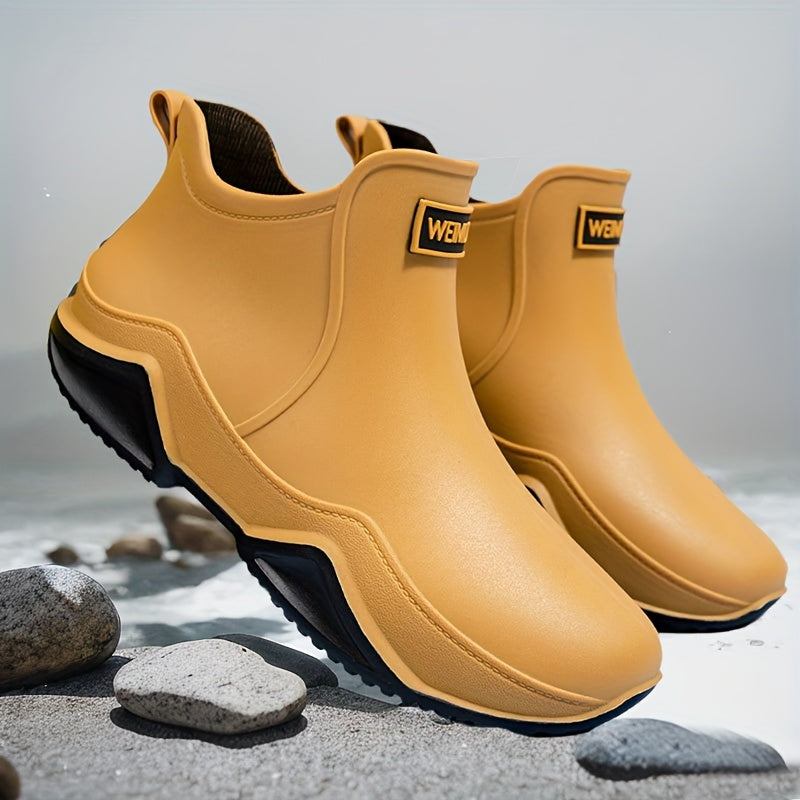 Men's Waterproof Non-Slip PVC Rain Boots for Outdoor Work