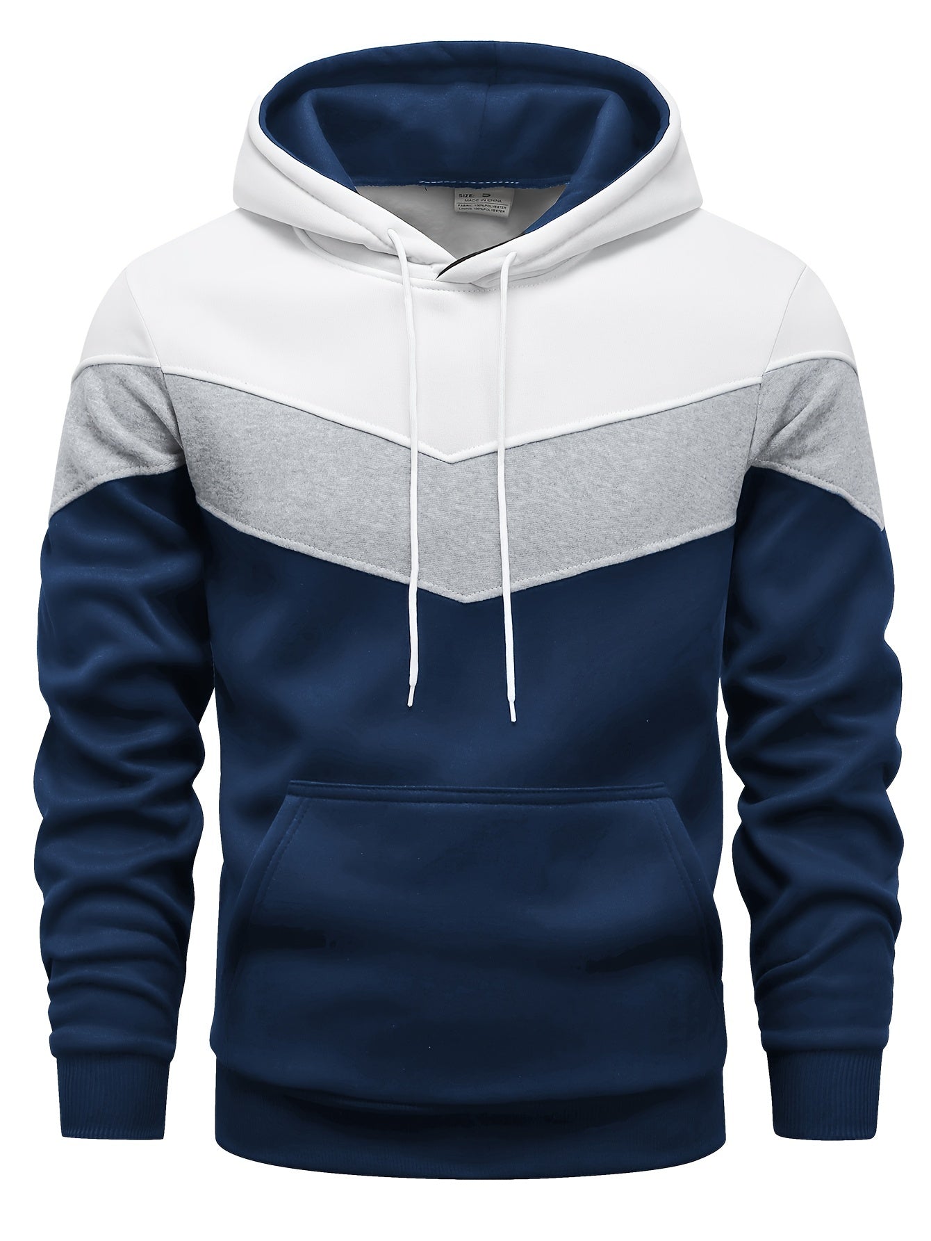 Men's Color Block Hoodie - Casual Graphic Design Pullover With Kangaroo Pocket For Winter And Fall Streetwear - Great Gift