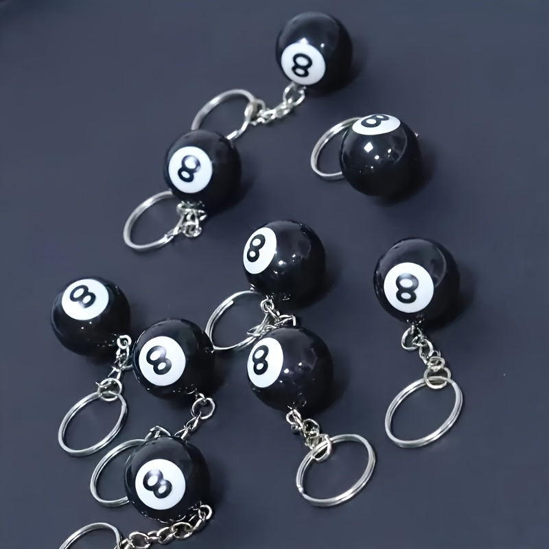 1pc Black No. 8 Billiard Cue Ball Keychain - Ideal Gift for Pool Players, Durable Metal with Secure Clasp, Perfect Souvenir for Billiards Enthusiasts & Club Members