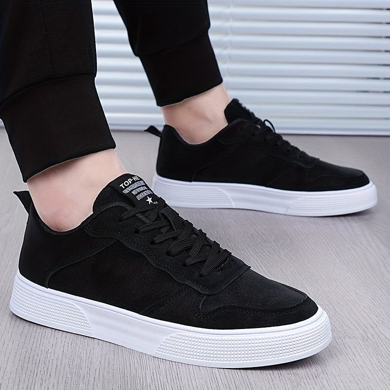 Men's Plus Size Breathable Casual Sneakers - Versatile All-Season Green Skate Shoes with Soft PU/PVC Sole, Lace-Up, Round Toe Design for Business & Social Events