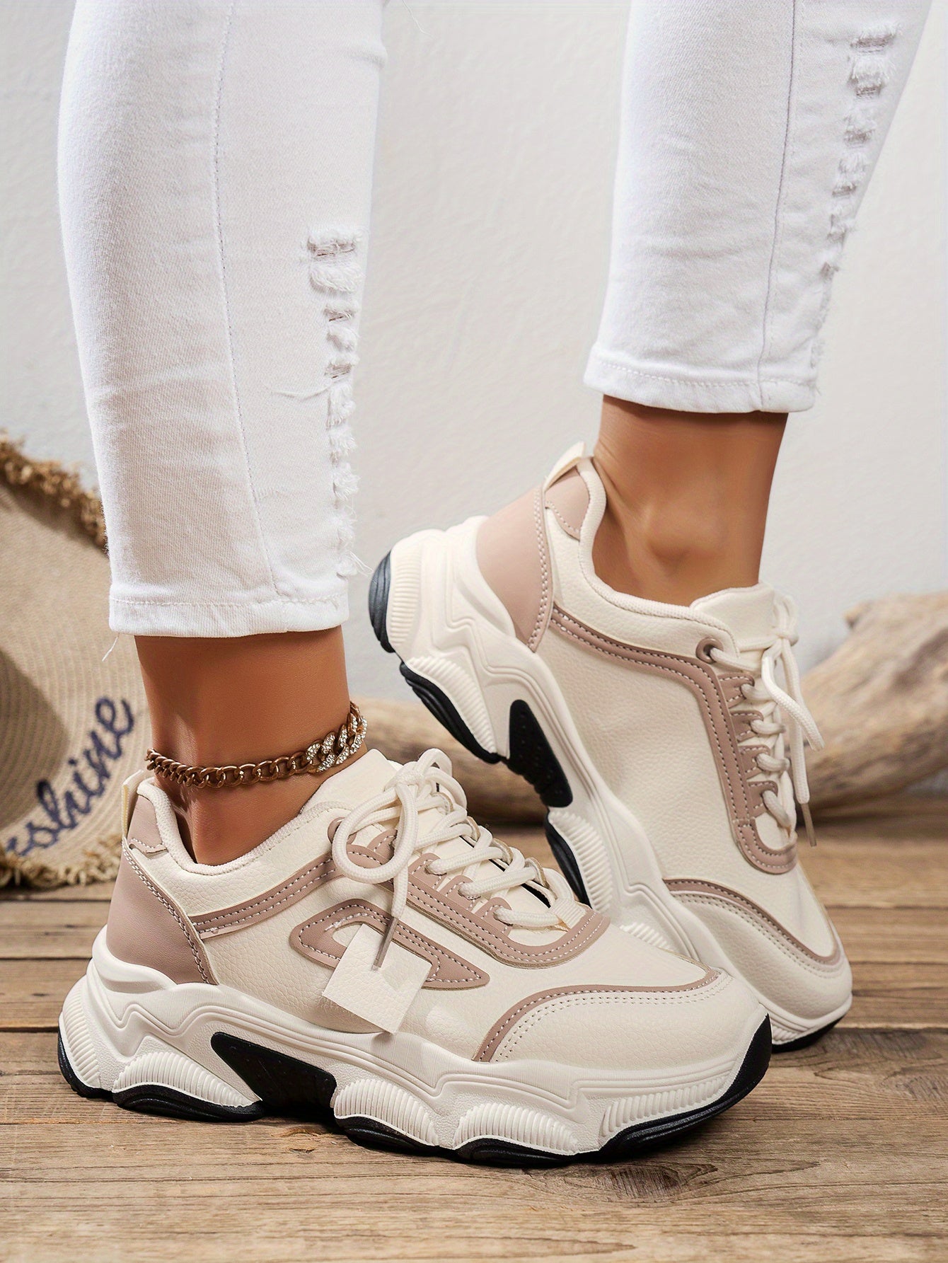 2025 New Arrival Women'S Low Top Round Toe Lace Up Synthetic Casual Sports Shoes, Waterproof Mesh Upper, Rubber Sole, Fabric Insole and Inner Material, with Hand Wash or Professional Dry Clean Operation Instruction, for Sprin