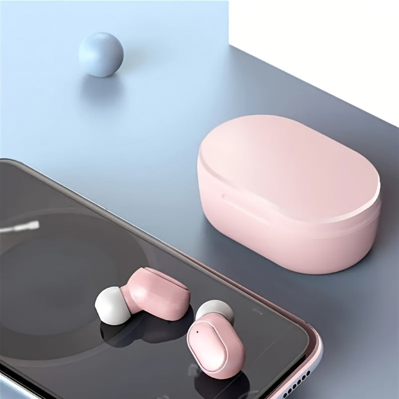 Wireless Earbuds TWS, Plastic Material, Push Button Volume Control, Closed-back Earphones with Condenser Microphone, Non-Waterproof, with Noise Cancelling Voice Call, 150mAh Rechargeable Lithium Polymer Battery, for Sports, C