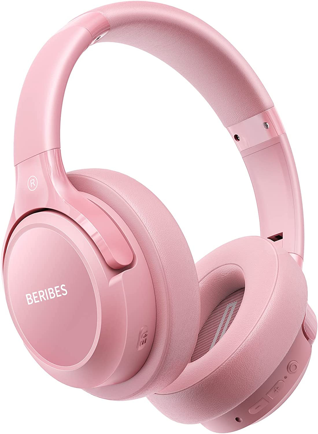 BERIBES Bluetooth Headphones over Ear, 65H Playtime and 6 EQ Music Modes Wireless Headphones with Microphone, Hifi Stereo Foldable Lightweight Headset, Deep Bass for Home Office Cellphone PC Ect.
