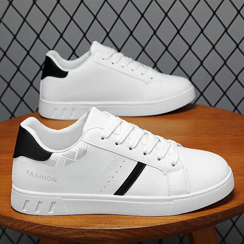 Versatile, Men's Fashion Color Block Skate Sneakers - Comfortable, Non-Slip & Breathable Lace-Up Shoes for All Seasons