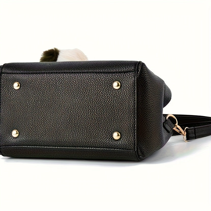 Էլեգանտ մեծ տարողությամբ նորաձև ձեռքի պայուսակ |, Միագույն, կայծակաճարմանդով փակվող, աստառ, եզրագծված