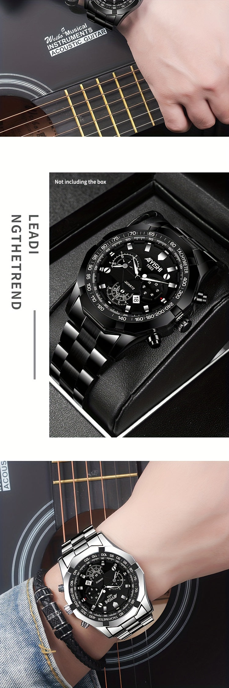 AIYISHI Men's Luxury Business Quartz Watch | | Luminous Hands & Markers | Date Display | Zinc Alloy Case and Band | Analog Dial with Subdials | Ideal for Professional Gifting
