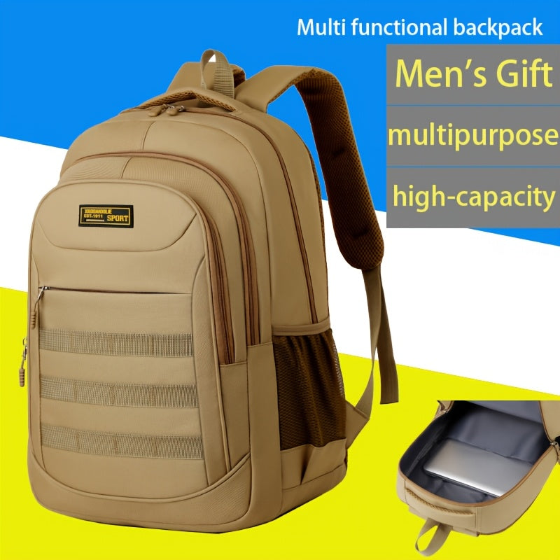 Leisure Backpack, Large Capacity Backpack, Suitable for Men and Women, Height 48cm, Length 33cm, Thickness 20cm, Can Hold 17-inch Laptop, Equipped with Adjustable Shoulder Straps, Ideal Choice for Daily Outdoor Commuting, Tra
